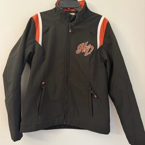 Harley-Davidson Jacket Womens Medium Black Softshell Embroidered Moto Riding